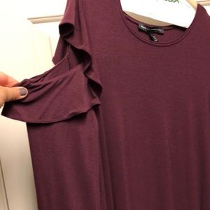 White House Black Market Burgundy Knit Dress